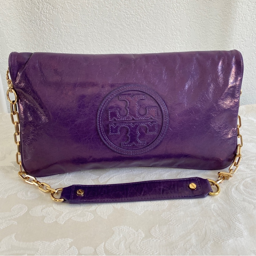 Tory Burch purple reva convertible bag